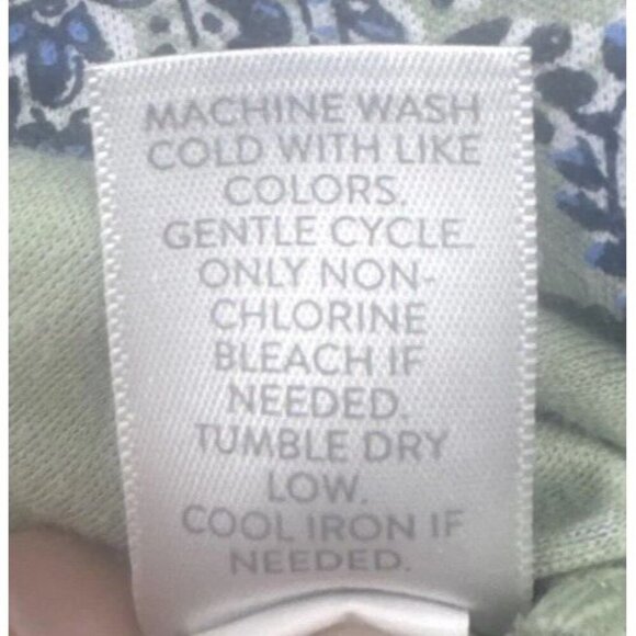 J. Jill Simply Supima Side-Slit Tunic Green Blue Paisley Design Sz M Casual - Picture 5 of 7